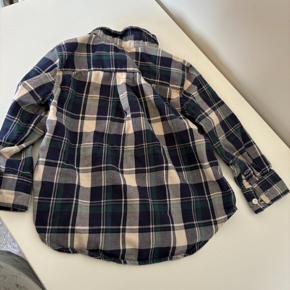 Ralph Lauren boys button down check plaid dress shirt Toddler 2T Blue Green - Picture 8 of 9